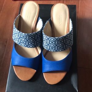 Expression Shoes - Blue and gold block heel Expression Shoes - Blue and gold block heel